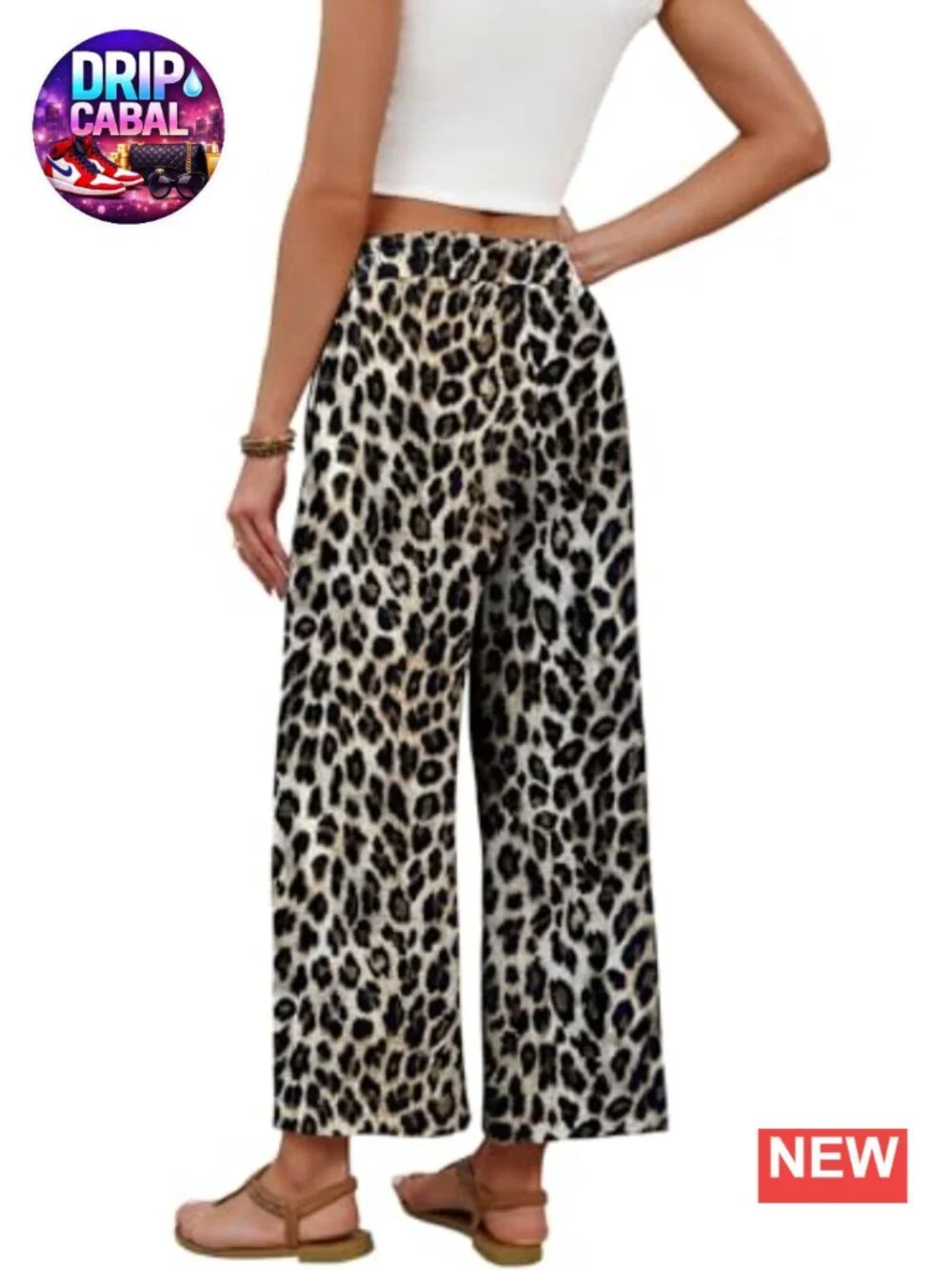 Flowy Wide Leg Palazzo Pants with Pockets - Elastic Waist Casual Lounge Trousers